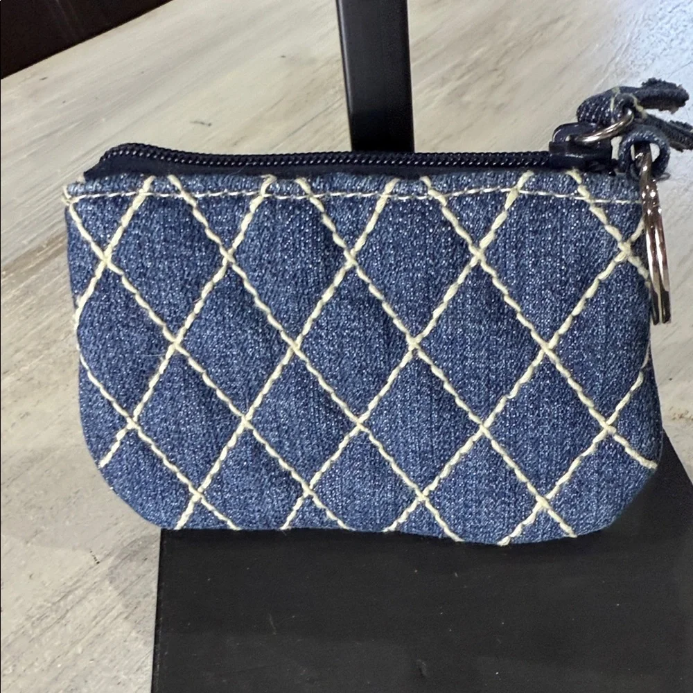 Vera Bradley Blue Denim Quilted Wristlet
